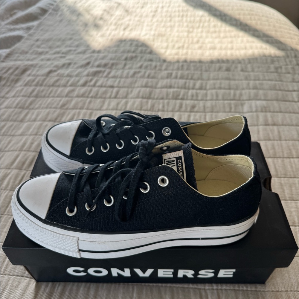 Converse Black Low-Top Platform Sneakers